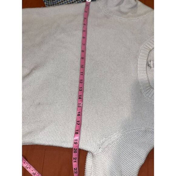 J.Crew Womens Medium White Cotton Blend Crewneck Sweater - Picture 6 of 8